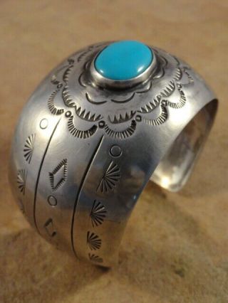 Vintage Mexican Sterling Silver & Turquoise Bracelet