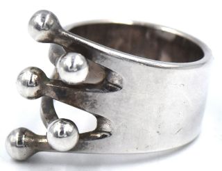 Modernist Designer Anna Greta Eker Jester Ring Sterling Silver Signed Age Norway