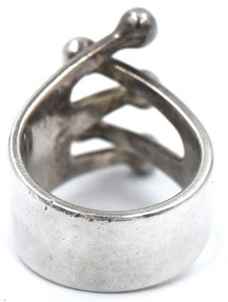 MODERNIST DESIGNER ANNA GRETA EKER JESTER RING STERLING SILVER SIGNED AGE NORWAY 4