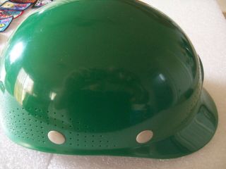 Vintage Scalp Cap - Fibre - Metal - Green - Adjustable Hard Hat - Rare