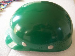 VINTAGE SCALP CAP - FIBRE - METAL - GREEN - ADJUSTABLE HARD HAT - RARE 2
