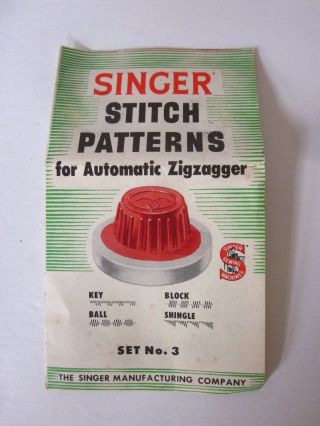 vintage SINGER STITCH PATTERNS for Automatic Zigzagger Set No 3 1955 Blue 2