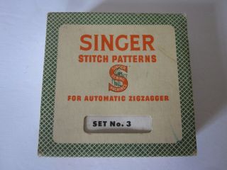 vintage SINGER STITCH PATTERNS for Automatic Zigzagger Set No 3 1955 Blue 4