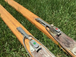Vintage Wooden Snow Skis C.  A.  Lund Co. 4