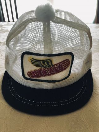 2 Vintage Dekalb Puff Ball Pom Mesh Snapback Trucker Caps Hats Corn Agri 2