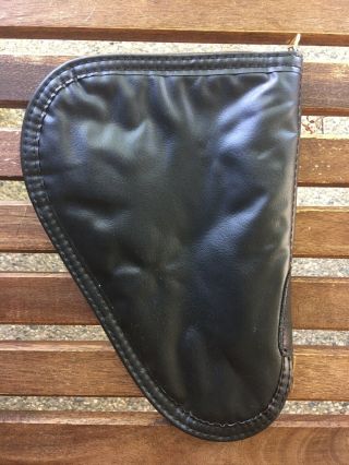 Vintage Browning Black Leather Hand Gun Pistol Soft Case Red Lined