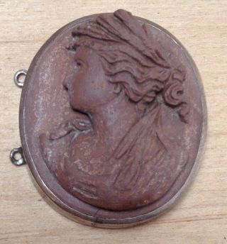Lava Cameo From The Grand Tour.  Seemingly Single Panel Remnant From A Bracelet
