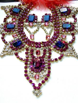 1960s Rhinestone Vintage Preciosa Necklace Demi Set Signed Bijoux M.  G F324