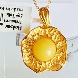 14k Gold Filled Russian Baltic Amber Necklace Vintage Butterscotch 老琥珀