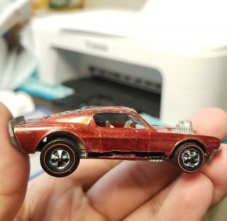 VINTAGE 1969 HOT WHEELS REDLINE MUSTANG BOSS HOSS red HONG KONG US MATTEL 7