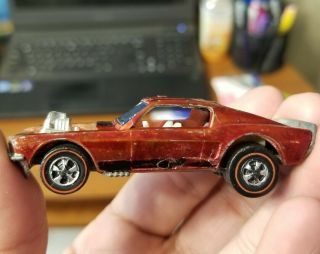 VINTAGE 1969 HOT WHEELS REDLINE MUSTANG BOSS HOSS red HONG KONG US MATTEL 8