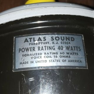 Vintage ATLAS SOUND Horn Driver PD - 5VT 40W 16 ohms Out Of Box 2