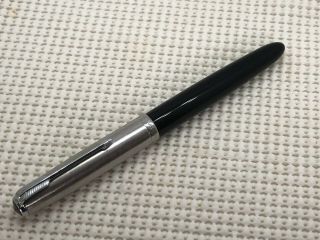 Vintage Parker 51 Aerometric Fountain Pen Black Medium Nib 1950 Made In Uk