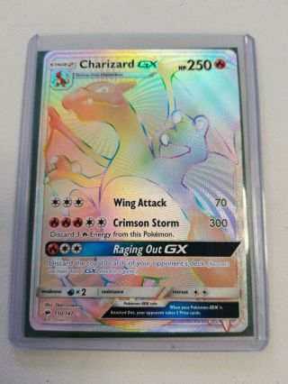 Pokemon Charizard Gx 150/147 Hyper Secret Rainbow Rare Burning Shadow Nm