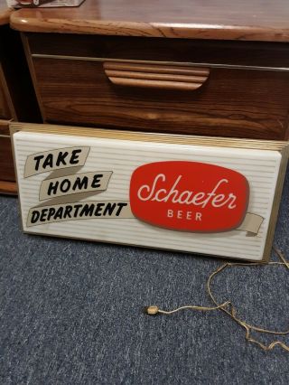 Vintage Schaefer Beer Store Display Light Up Sign