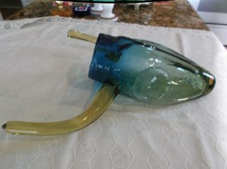 Rare Blenko STEER HEAD wall pocket vase - glass - 14 inches long 8