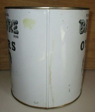 VINTAGE BAY SHORE OYSTER GALLON TIN CAN - W.  H.  HARRIS SEAFOOD,  CHESTER,  MD - MD 158 5