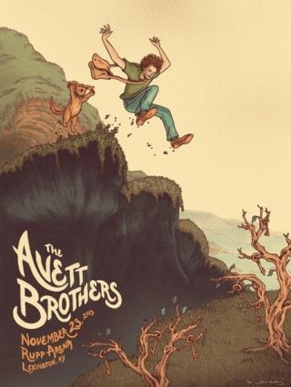 The Avett Brothers 11/23/13 Poster Lexington Ky Signed & Numbered /200 Rare