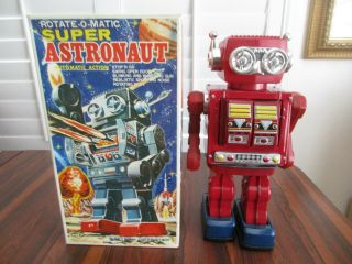 Vintage Rotate - O - Matic Astronaut Robot W/ Box - Sjm Taiwan - 1970s