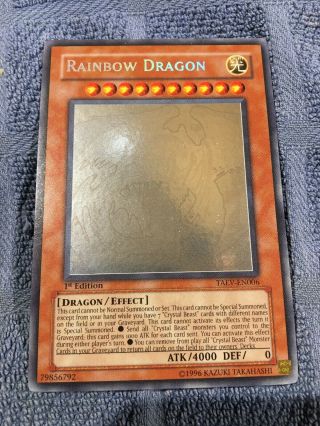 Yugioh Rainbow Dragon Ghost Rare 1st Edition Near Taev - En006