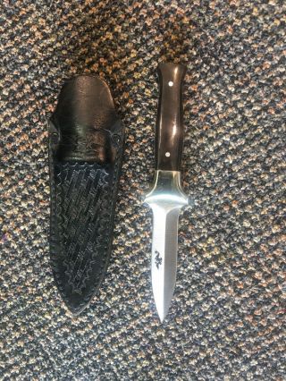 Vtg Parker American Blade Seki Japan Fukuta Aus6 Buffalo Fixed Dagger Boot Knife
