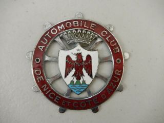 Vintage Chrome Enamel Automobile Club De Et Cote D 