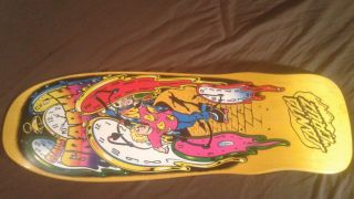 Ultra Rare NOS Santa Cruz Claus Grabke reissue skateboard deck - Yellow Stain 4