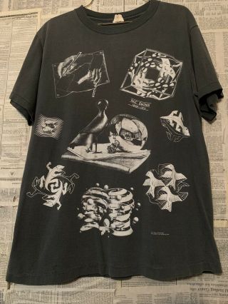 Vtg 90s M.  C Escher T - Shirt