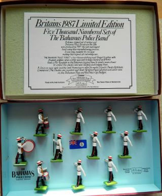 Vintage Britains 1:32 Bahamas Police Band Set 5187 Painted Metal Toy Soldiers