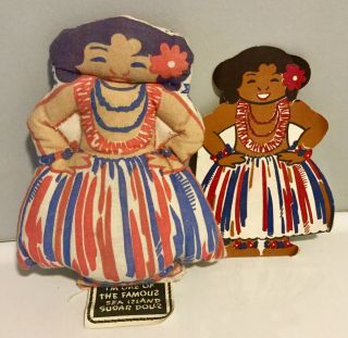 1915 San Diego Exposition Vintage Sea Island Sugar Hawaiian Cloth Doll & Book