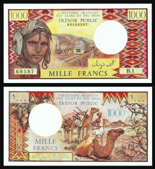 French Afars & Issas,  1000 Francs,  Nd (1975),  P - 34,  Rare Xf /