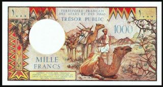 French Afars & Issas,  1000 francs,  ND (1975),  P - 34,  Rare XF / 3