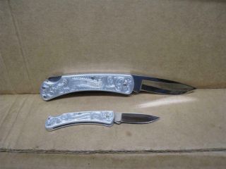 Vintage Buck 510 & 515 Pocket Knife Aluminum Handle