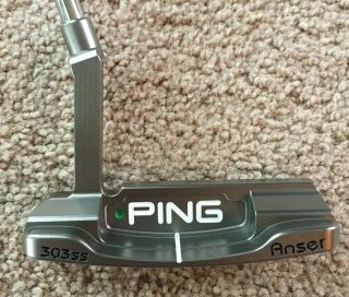 Rare Ping Wrx Redwood Anser Milled Putter,  Green Dot,  35 In.  All
