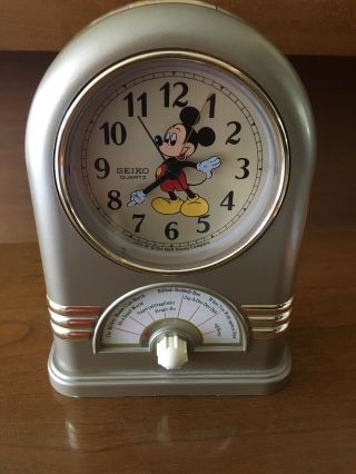 Disney Mickey Mouse Seiko Quartz Musical Alam Clock Plays 7 Songs (vintage)