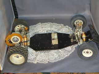 Vintage Team Associated Rc 10 Carbon Fiber Rolling Chassis With Transmission