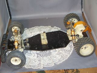 Vintage Team Associated RC 10 Carbon Fiber Rolling Chassis With Transmission 2