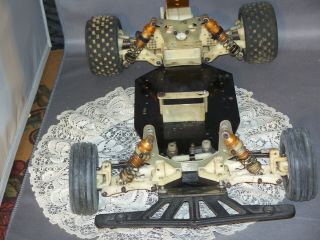 Vintage Team Associated RC 10 Carbon Fiber Rolling Chassis With Transmission 6