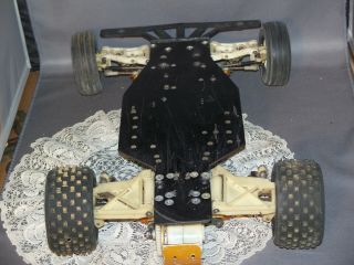 Vintage Team Associated RC 10 Carbon Fiber Rolling Chassis With Transmission 7