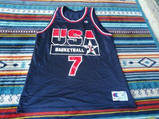 Larry Bird Vintage Champion Usa Olympics Jersey Size 48 Mens