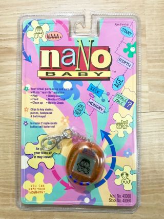 1997 Nano Baby Playmates Keychain Vtg In Pkg - Rare