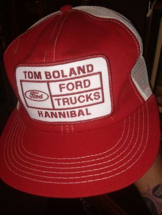 Vintage Patch Snapback Ford Dealer Trucker Hat Cap Tom Boland Ford K Products