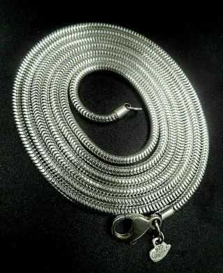 Vintage Sterling Silver 38 - 1/2 " L Weaved Neck Chain Signed Carolee 25.  3grams