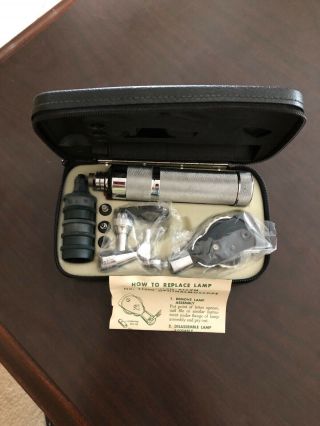 “new” Vintage Welch Allyn Ophthalmoscope 11500 Complete Diagnostic Set