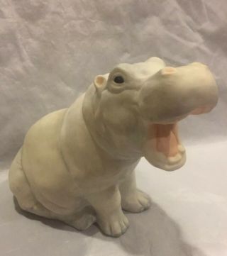 Vintage Cybis Usa Porcelain Hippopotamus Figurine 1986 5.  5 " Tall Signed