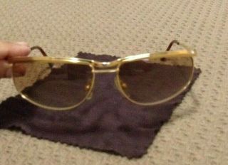 Gucci Vintage Gold Frame Light Tint Tortoise Shell Sunglasses