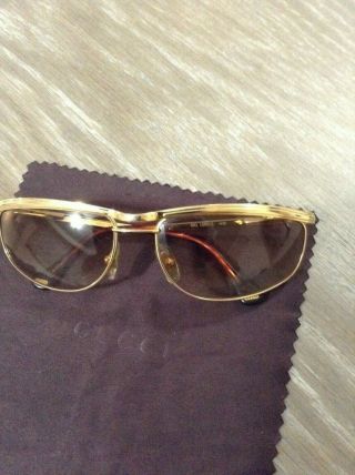 Gucci Vintage gold frame Light tint tortoise shell sunglasses 2