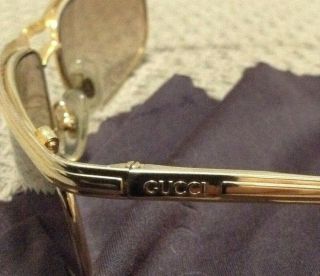 Gucci Vintage gold frame Light tint tortoise shell sunglasses 3