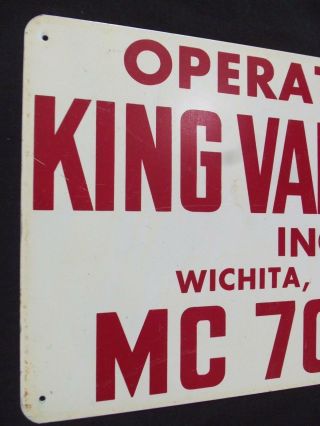 Vintage Moving Truck Sign Trucking Freight Metal Sign King Van Lines Wichita KS 2