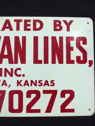 Vintage Moving Truck Sign Trucking Freight Metal Sign King Van Lines Wichita KS 3